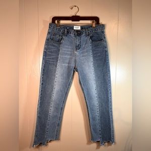 Evident Hermosa Two Toned Raw Hem Jean